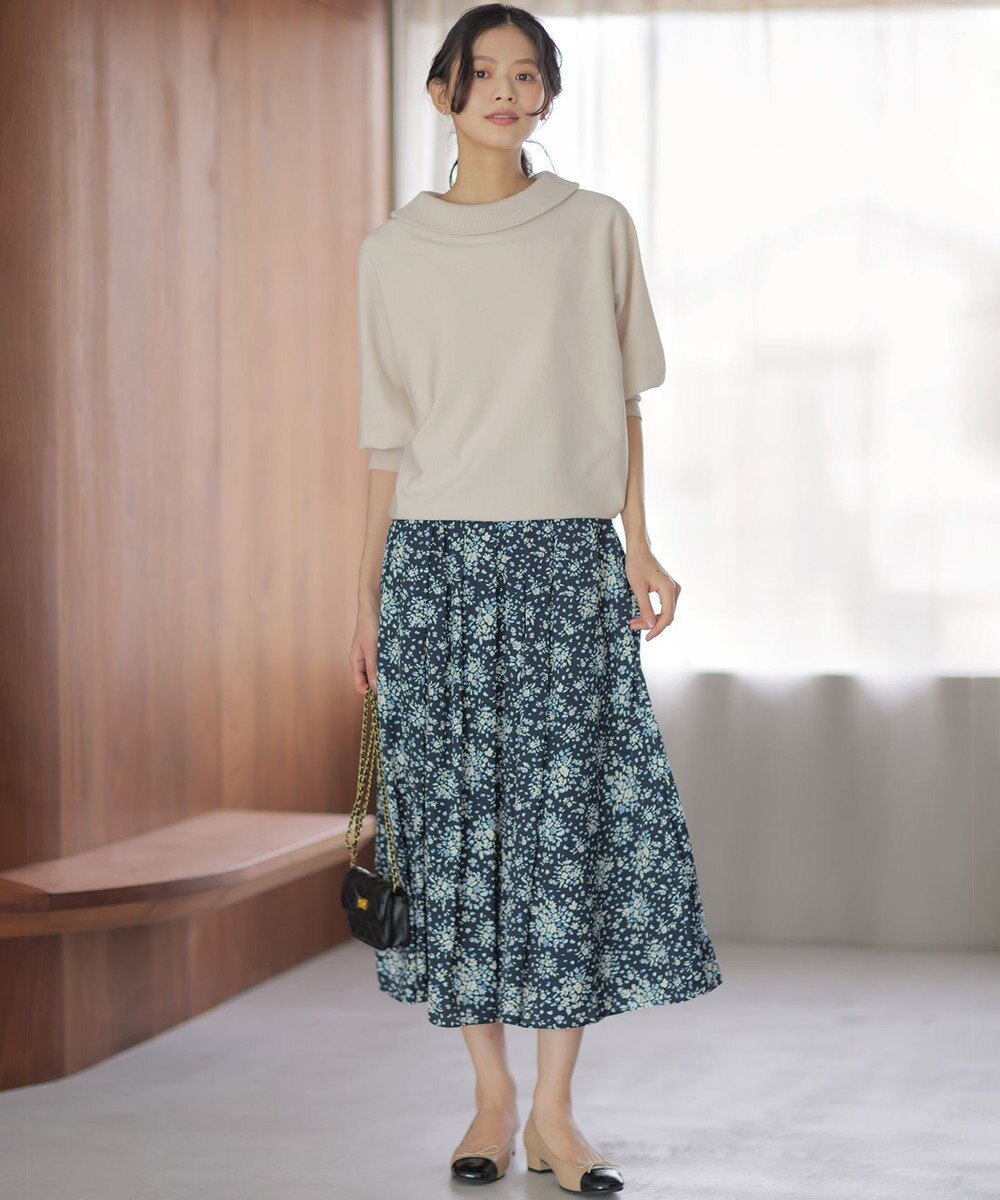 組曲 モザイクフラワープリント スカート 
