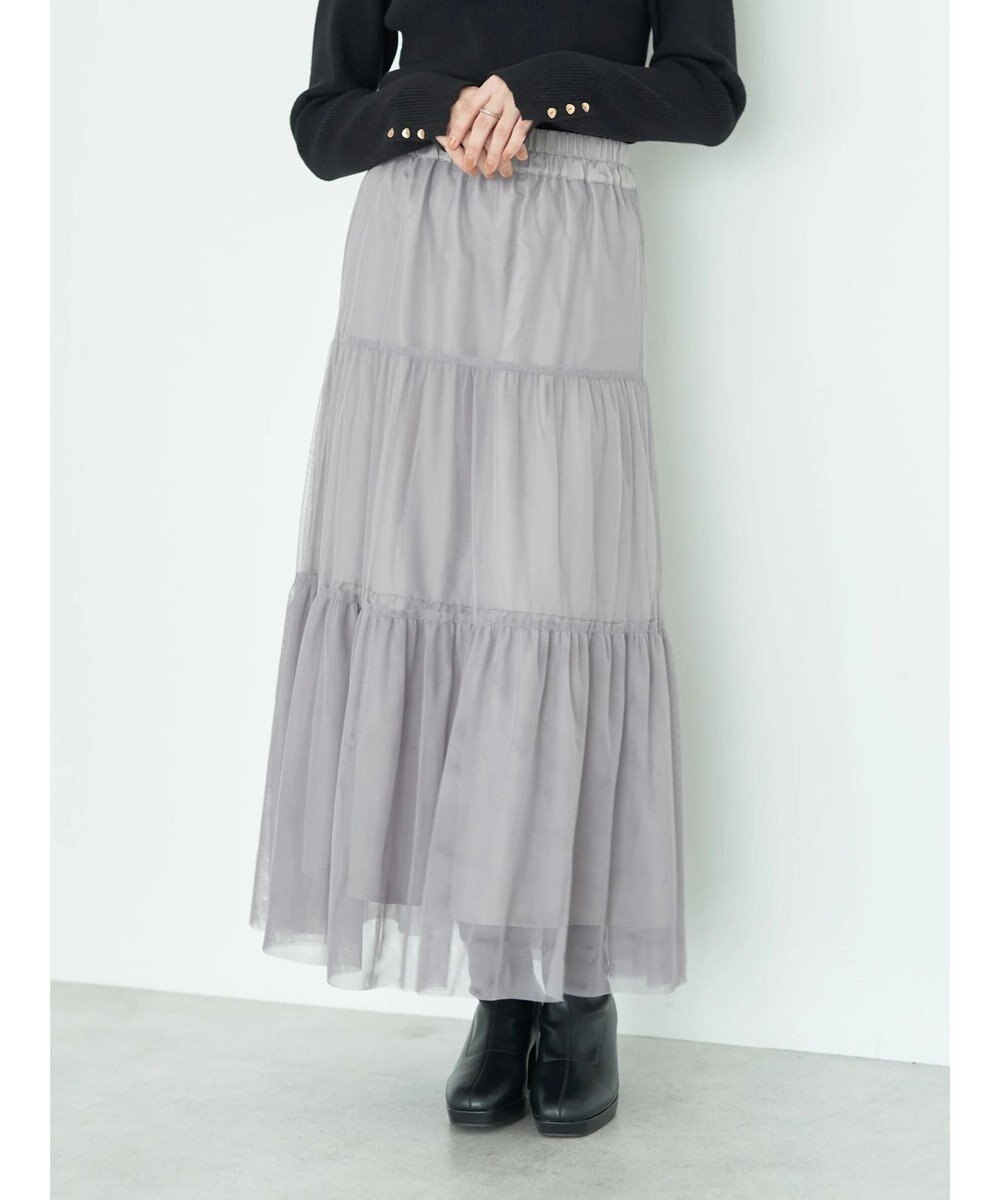 earth music&ecology ティアードチュールスカート 