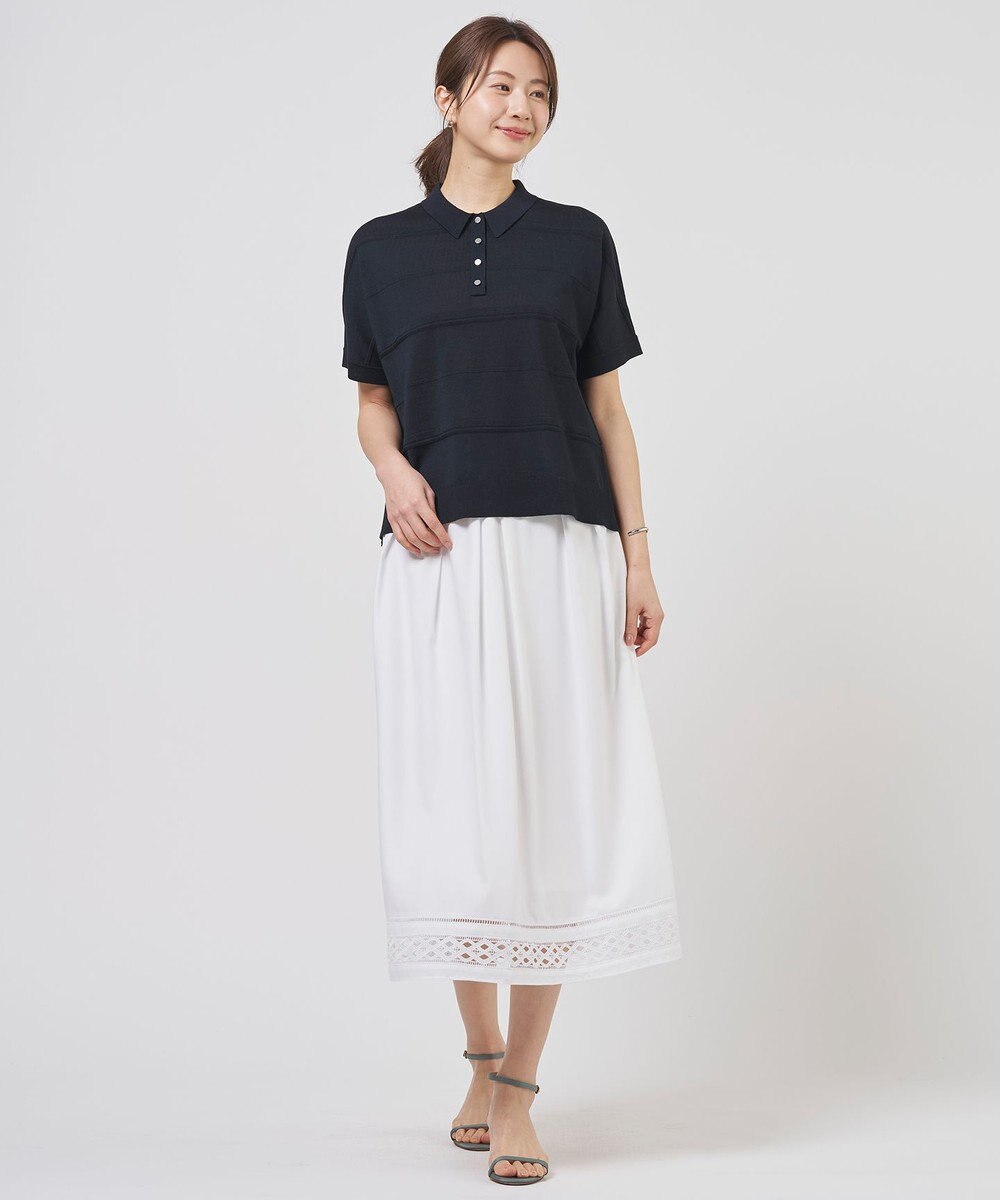 J.PRESS LADIES スパンソフトクロス刺繍 スカート 