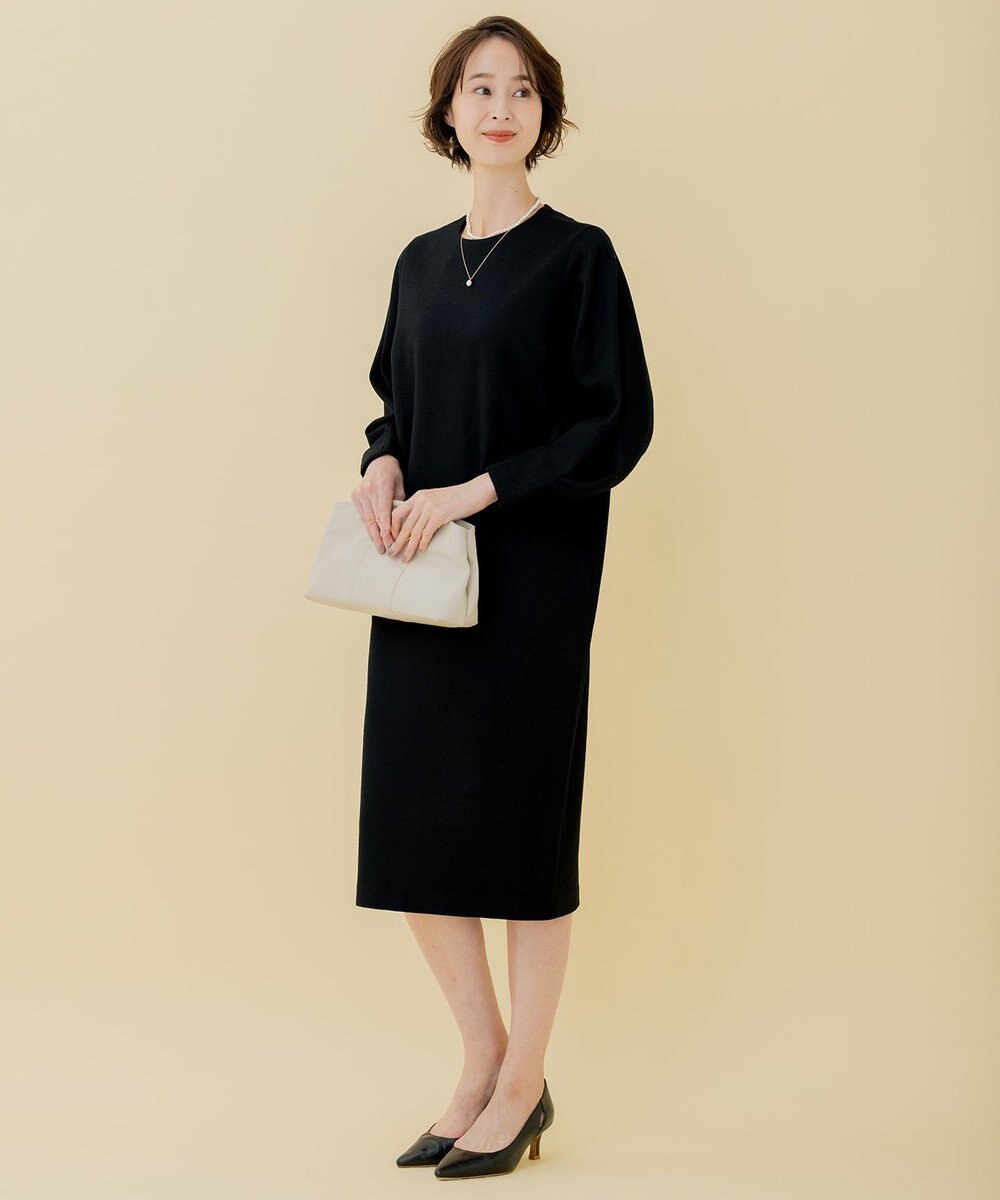 自由区 【WEB限定】ウールミルドジャージー スリーブコンシャスワンピース 