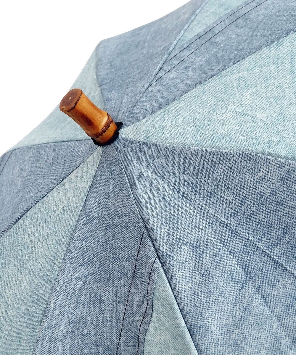 +RING 【UVカット90%以上】【限定/日本製】UNISEX プラスリング 長傘60cm BLU denim-like pattern SR344 