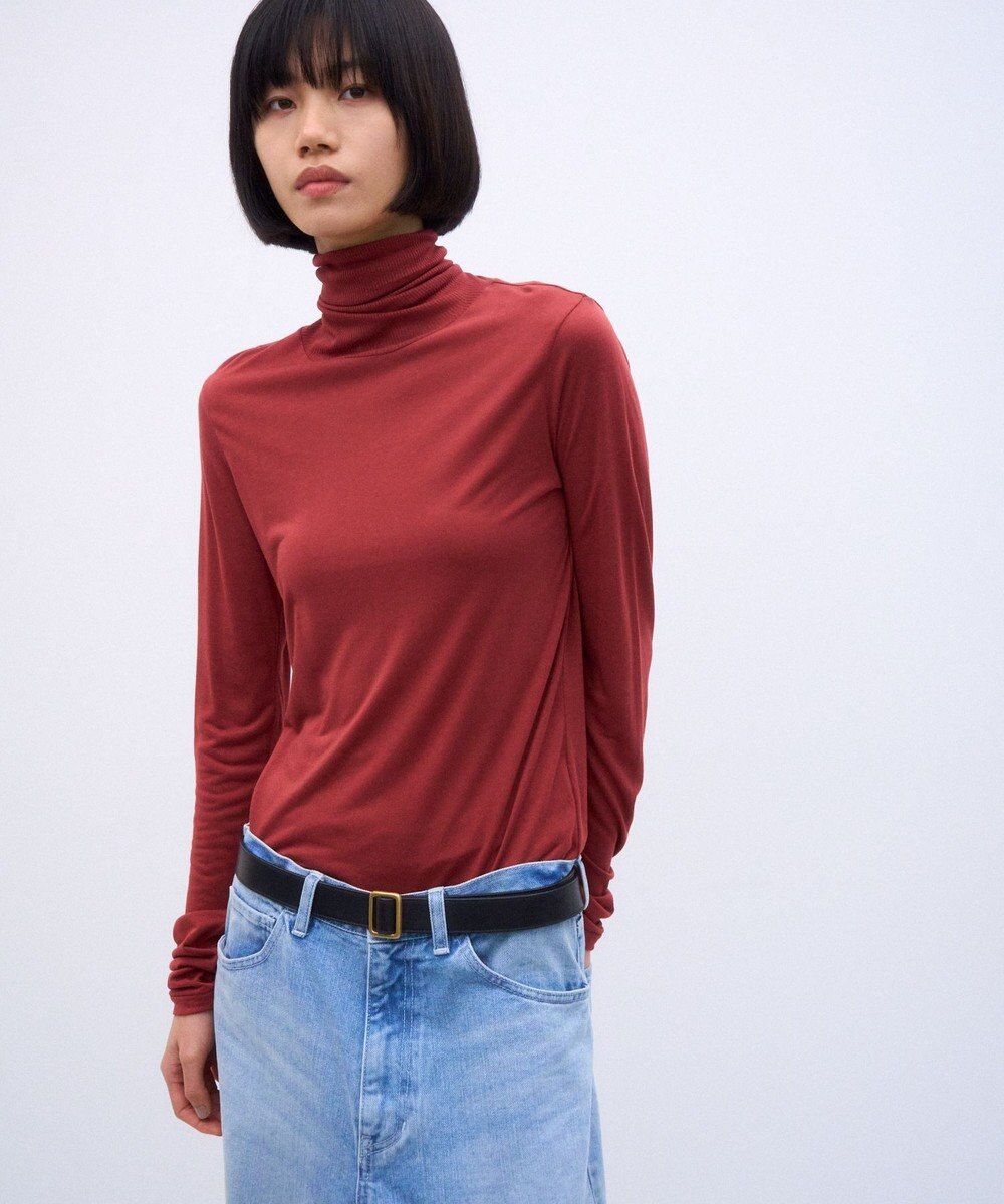 ATON MODAL SILK JERSEY | タートルネックプルオーバー 