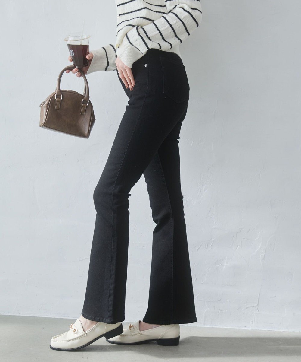 WEGO 【美脚パンツ】ストレッチフレアデニムパンツ 