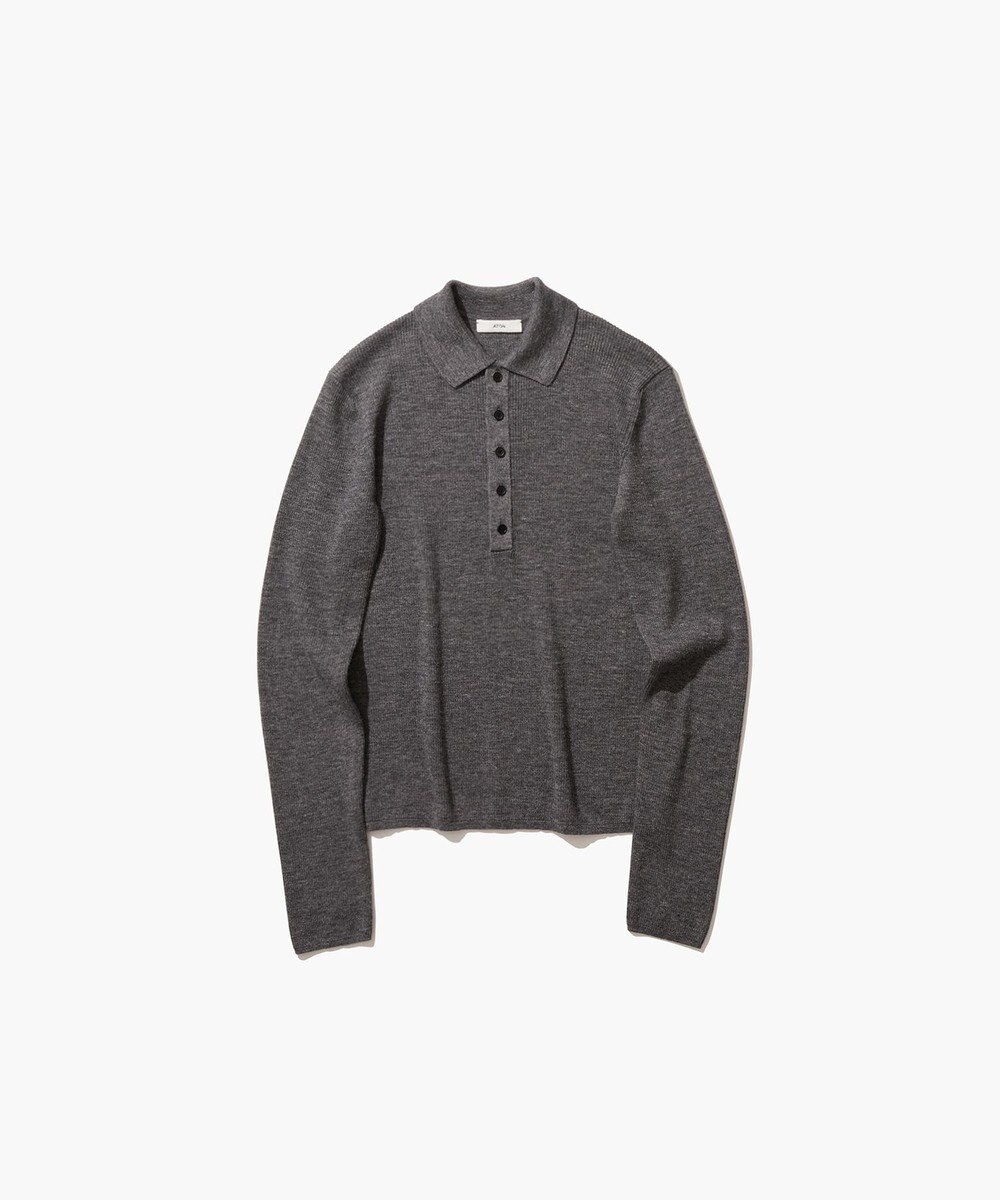 ATON RAMIE WOOL RIB | リブポロセーター 