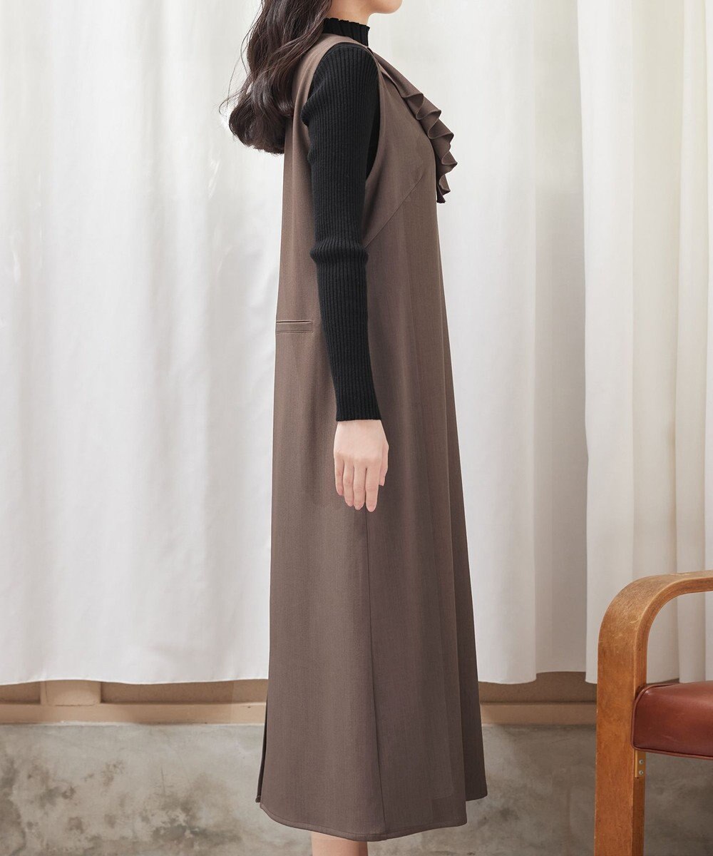 Tiaclasse 【洗える】アシメフリルVネックジャンパースカート 