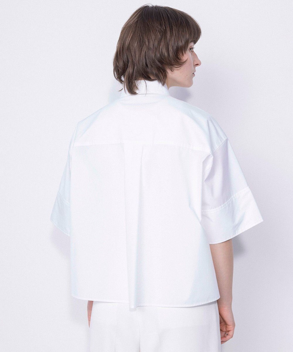 NAVE 【ReNAVE・セットアップ可/洗える/接触冷感/UVケア】コットンポリブロード クロップドシャツ 