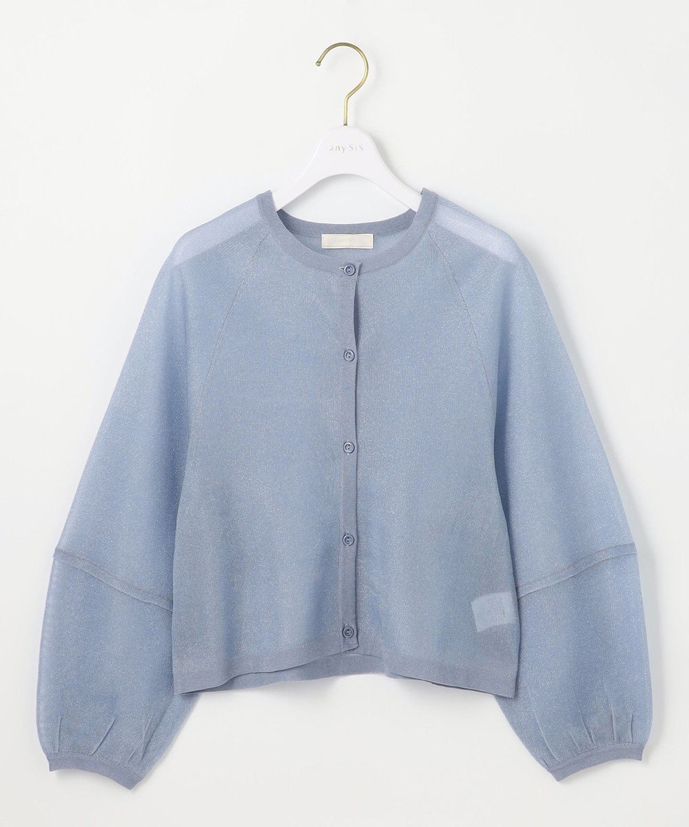 ANY SIS 【洗える】シアーランタンスリーブ カーディガン 