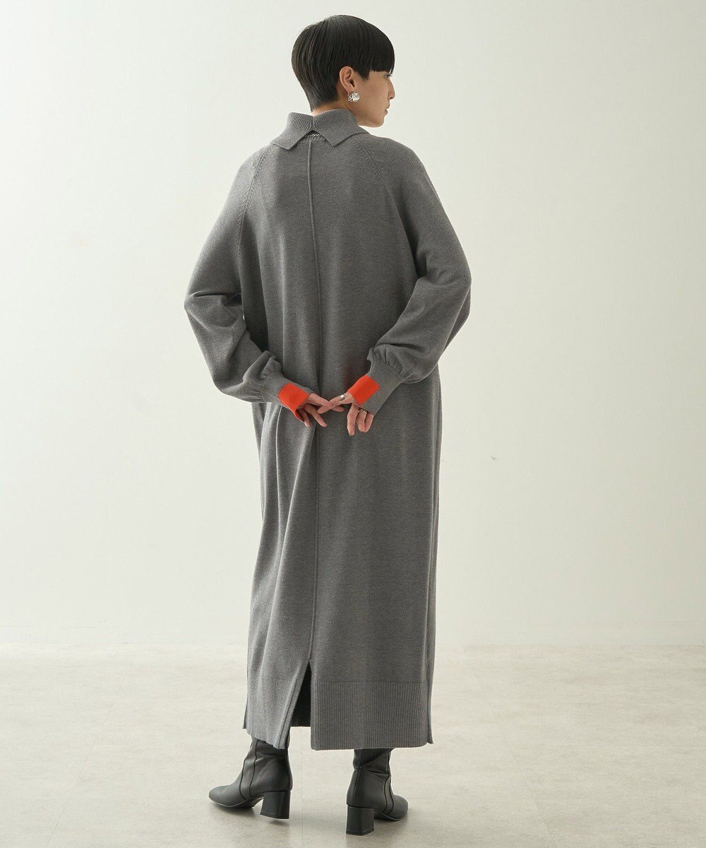 AMERICAN HOLIC バイパチバイカラーモックネックニットワンピース 