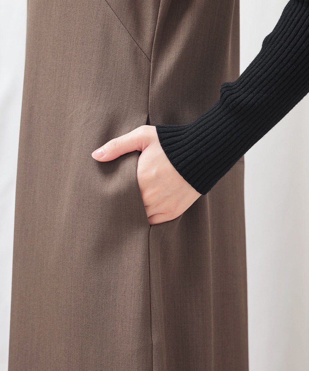 Tiaclasse 【洗える】アシメフリルVネックジャンパースカート 