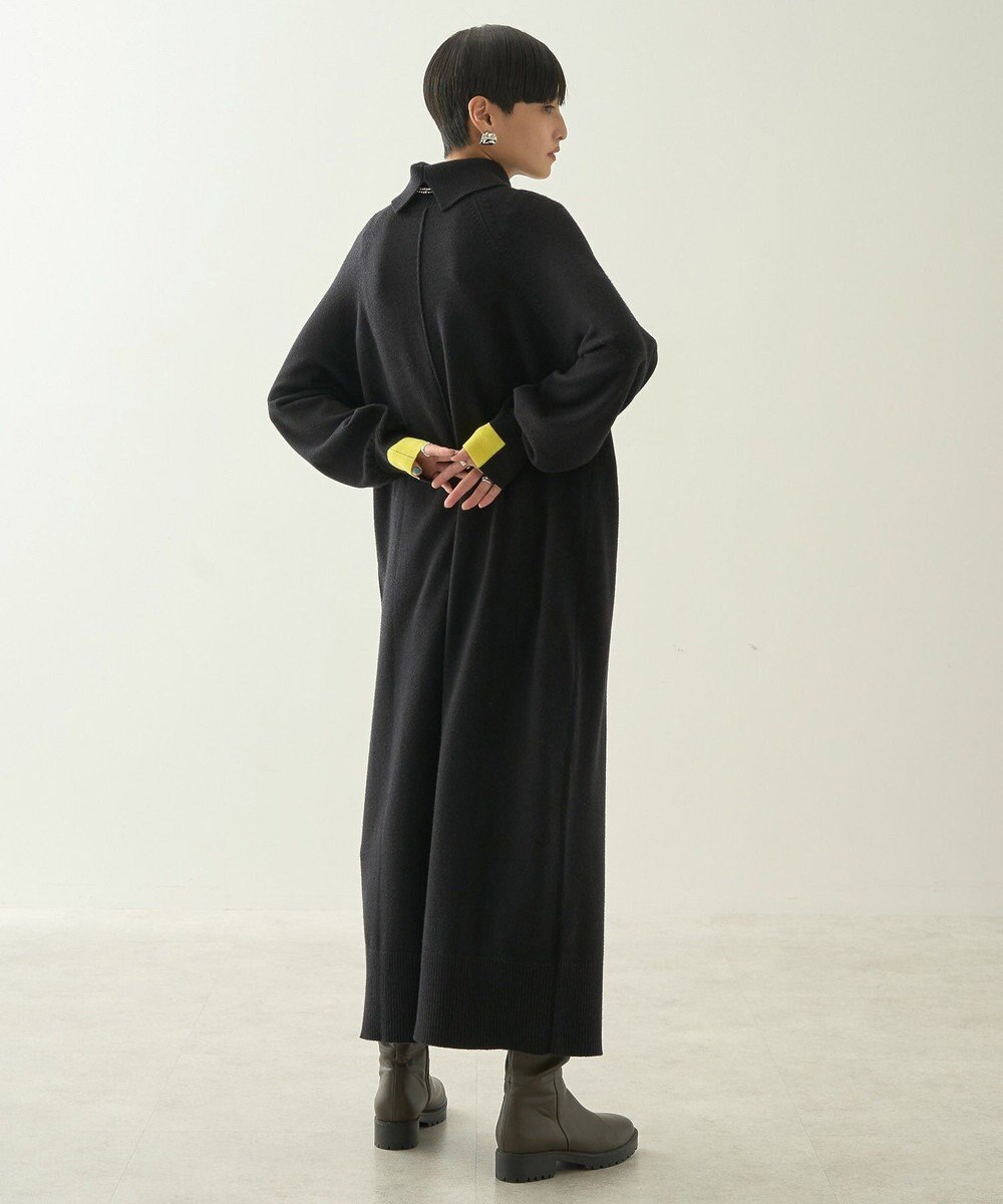 AMERICAN HOLIC バイパチバイカラーモックネックニットワンピース 