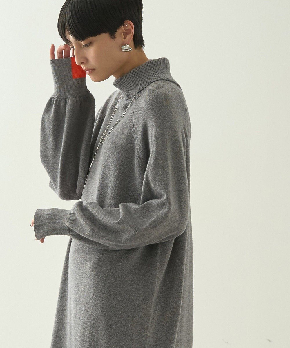 AMERICAN HOLIC バイパチバイカラーモックネックニットワンピース 