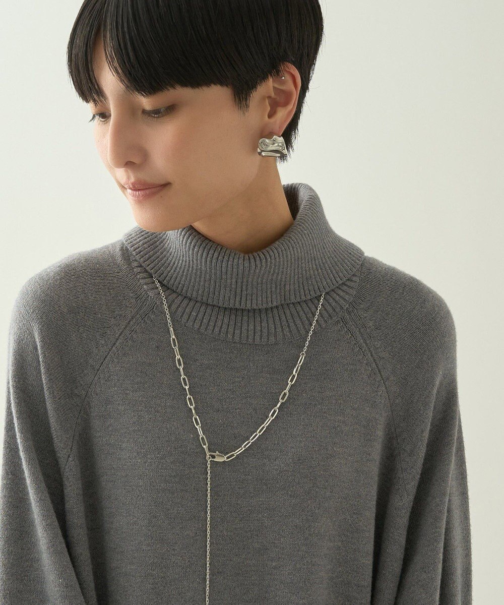 AMERICAN HOLIC バイパチバイカラーモックネックニットワンピース 