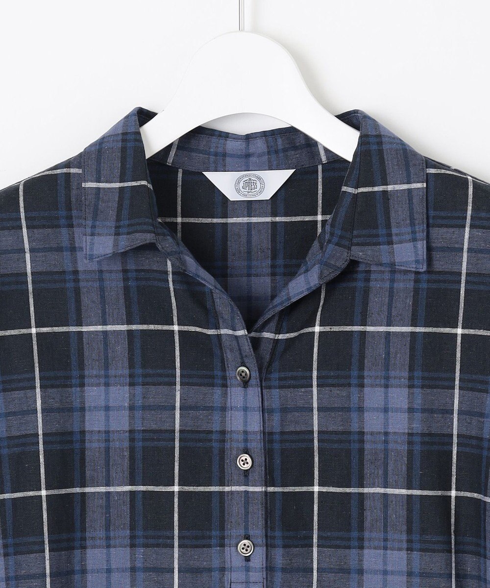 J.PRESS LADIES L 【洗える】モデレートマドラス ギャザースリーブ ブラウス 