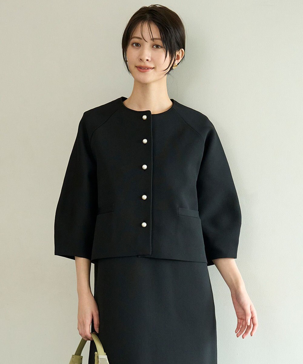 UNFILO L BEAUTY FORM KNIT パールボタン カーディガン 