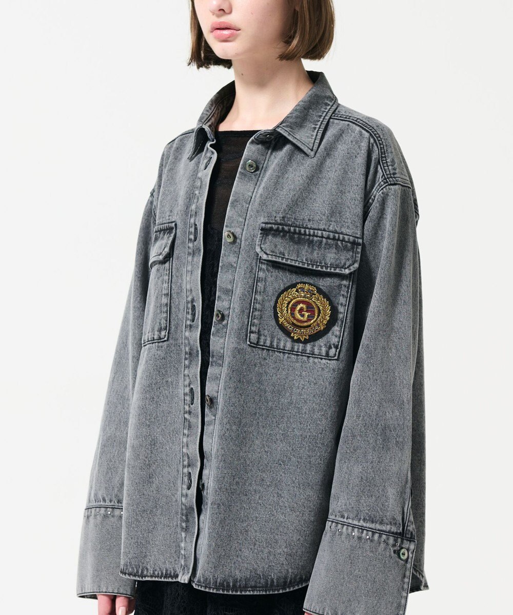 GRACE CONTINENTAL ザリ刺繍Gクラウンブローチ 