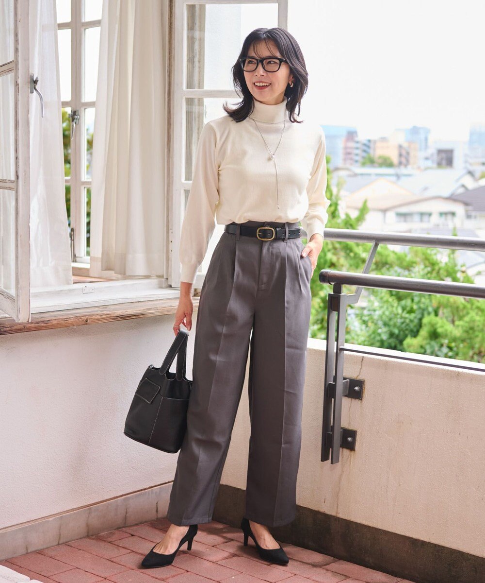 WEGO 【WEB限定/25年秋冬新作/洗濯OK/毛玉レス】タートルネックニット 