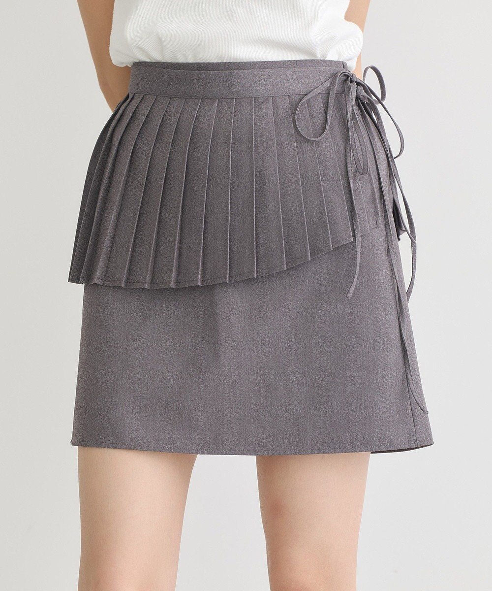 earth music&ecology ＳＥＴ２点プリーツラップスカート＋ミニスカート 