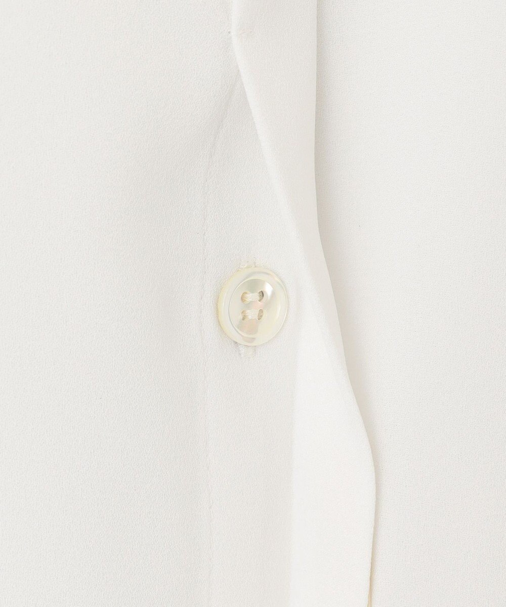 23区 【洗える】バックサテンアムンゼン パール釦 バイカラー ブラウス 