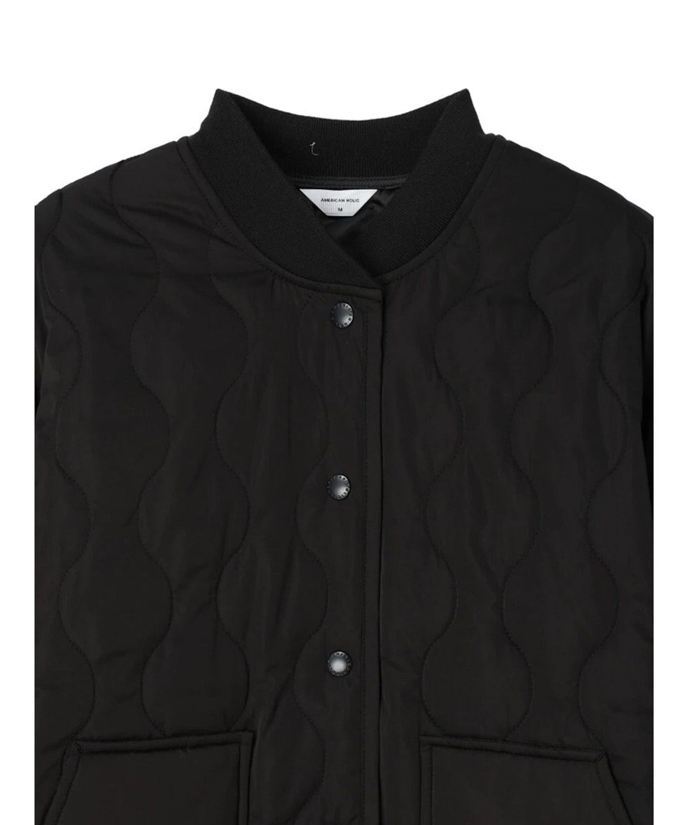 AMERICAN HOLIC キルポカリブ付きキルティングブルゾン 