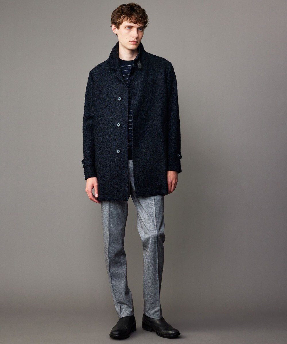 JOSEPH ABBOUD 【軽量/JAPANファブリック】アルパカヘリンボン ステンカラー コート 
