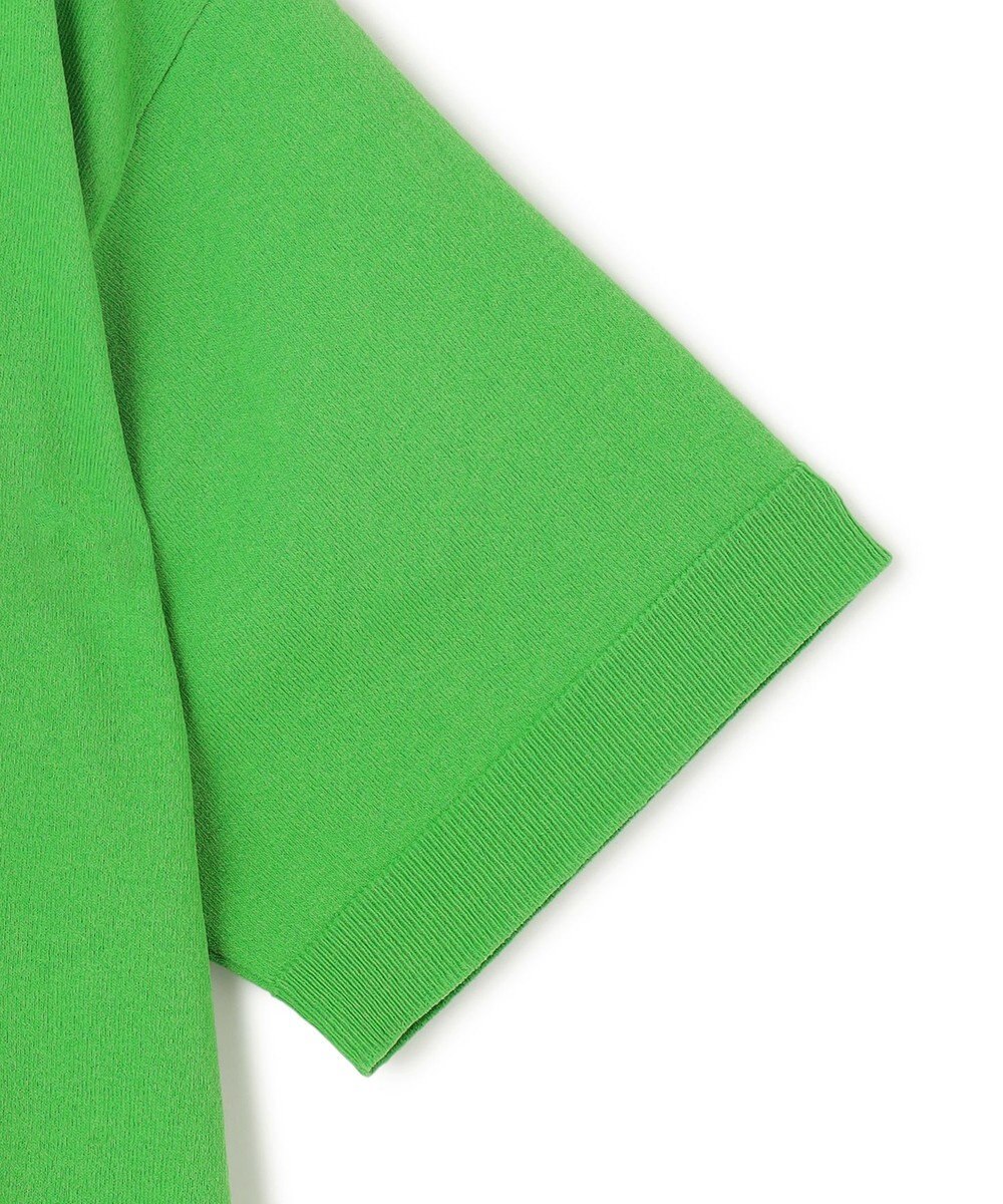 BEIGE， 【洗える】NADIA / レザーポケット付き半袖ニットTシャツ 