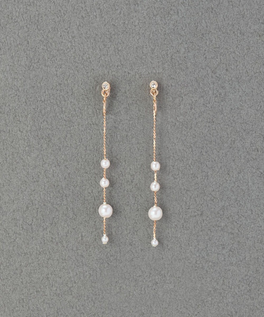 Phoebe 【金属アレルギー対応】【痛くないシリーズ】ドリッピングパールライトフィットイヤリング　シャンパンゴールド 