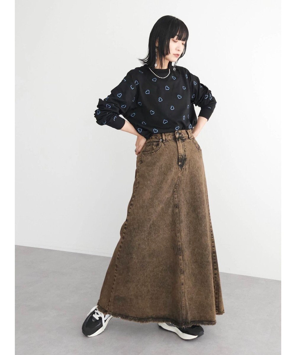 Green Parks ・Ｄｏｕｂｌｅ　Ｆｌａｇｓ　ハート刺繍ロンＴ 