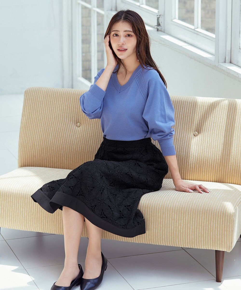 Tiaclasse L 【洗える】花柄レースマーメイドスカート 