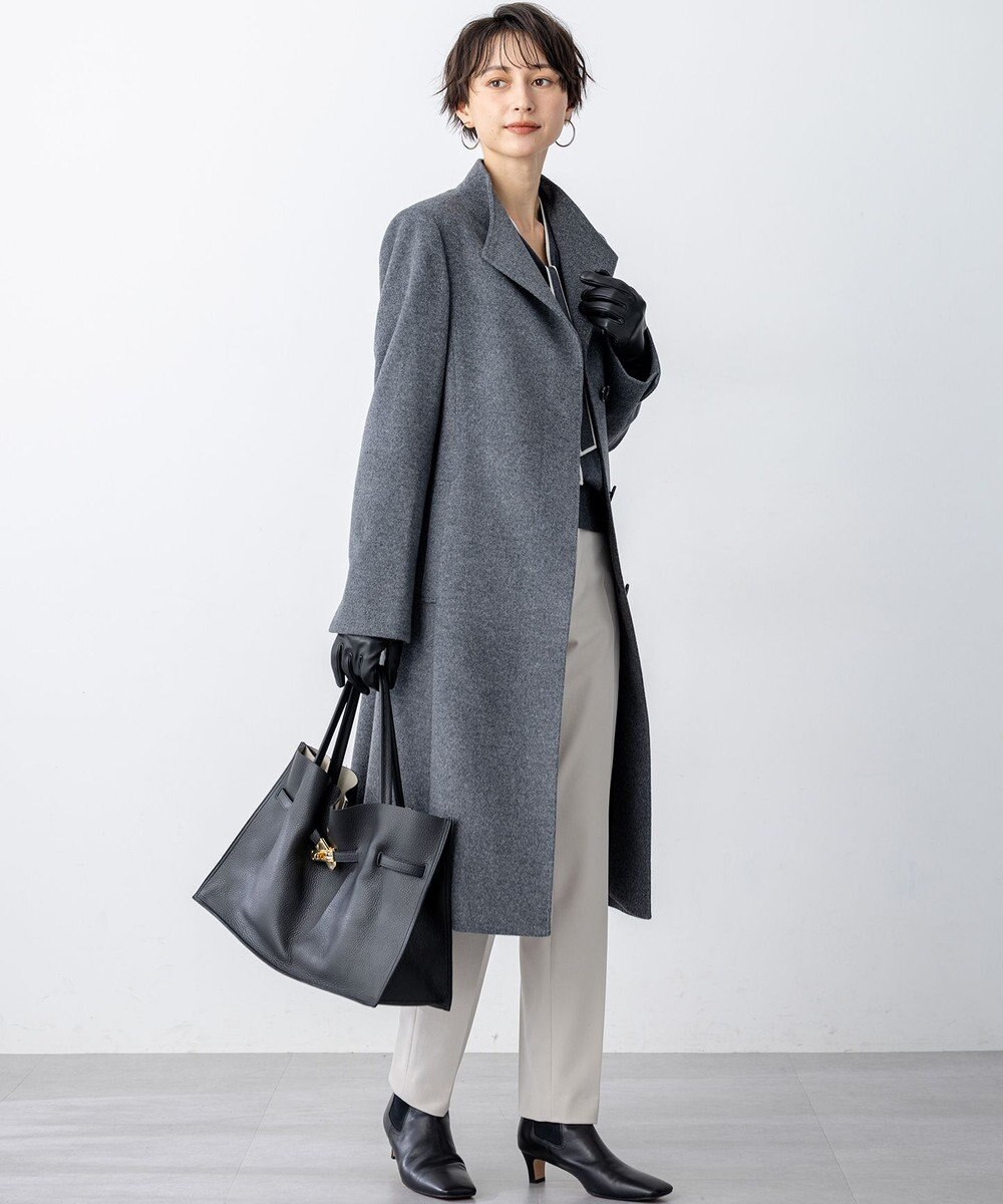 23区 L ウールカシミヤビーバー スタンドカラー  コート 