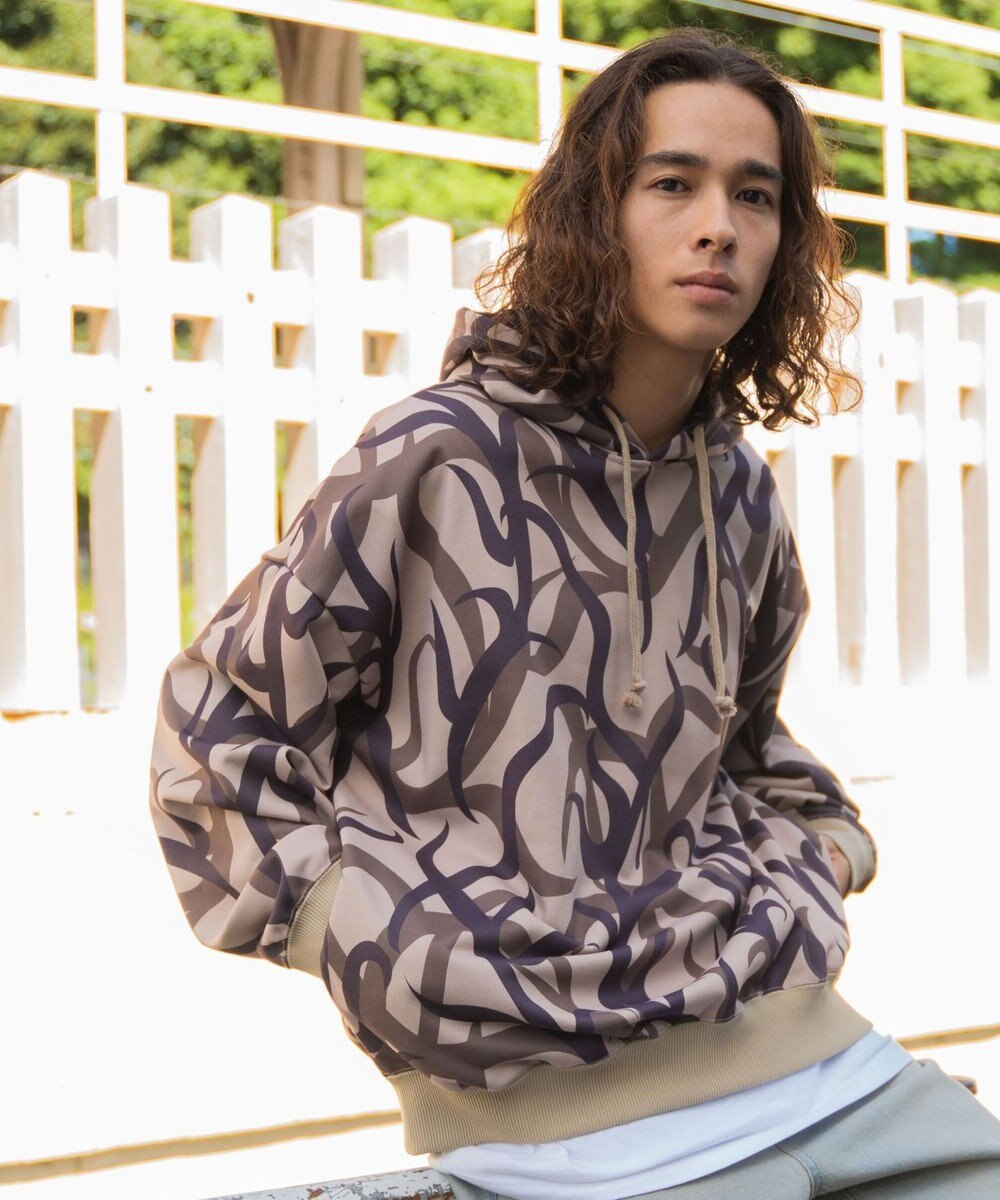 WEGO 総柄BIGプルパーカー 