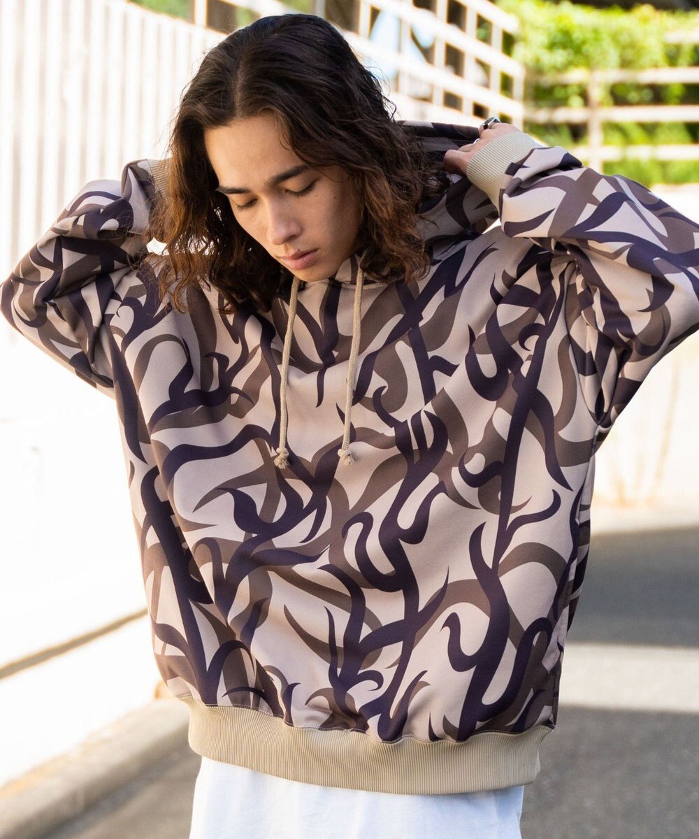 WEGO 総柄BIGプルパーカー 