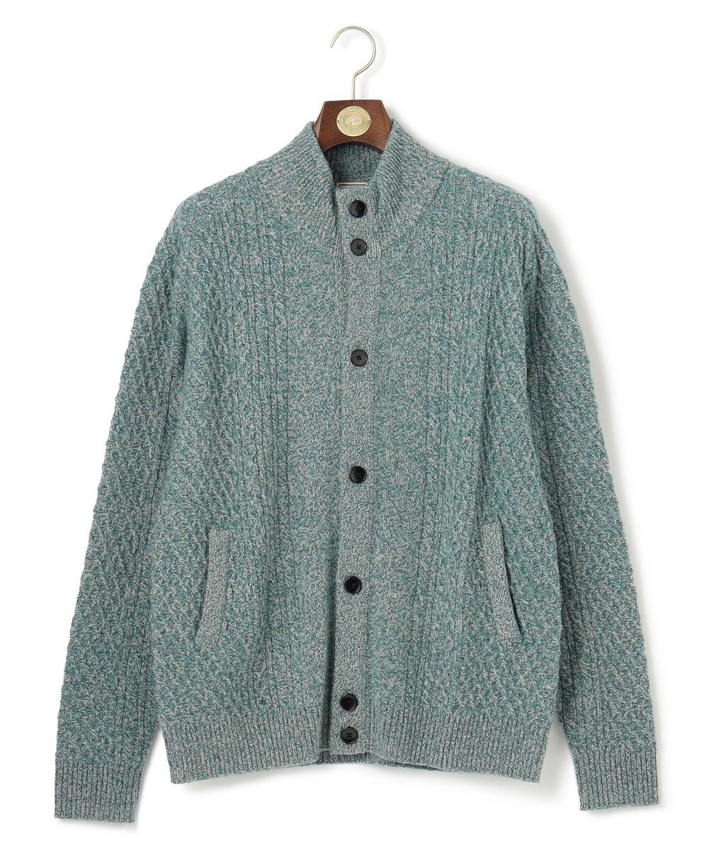 J.PRESS MEN 【KING SIZE】【Cash Lamb’s Wool】ハイネックケーブルカーディガンニット 