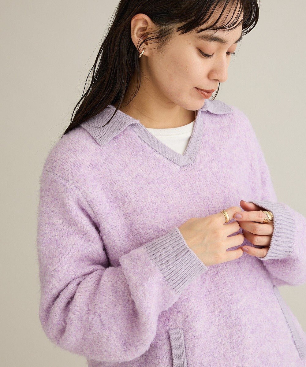 CRAFT STANDARD BOUTIQUE 配色Vネックニットプルオーバー 