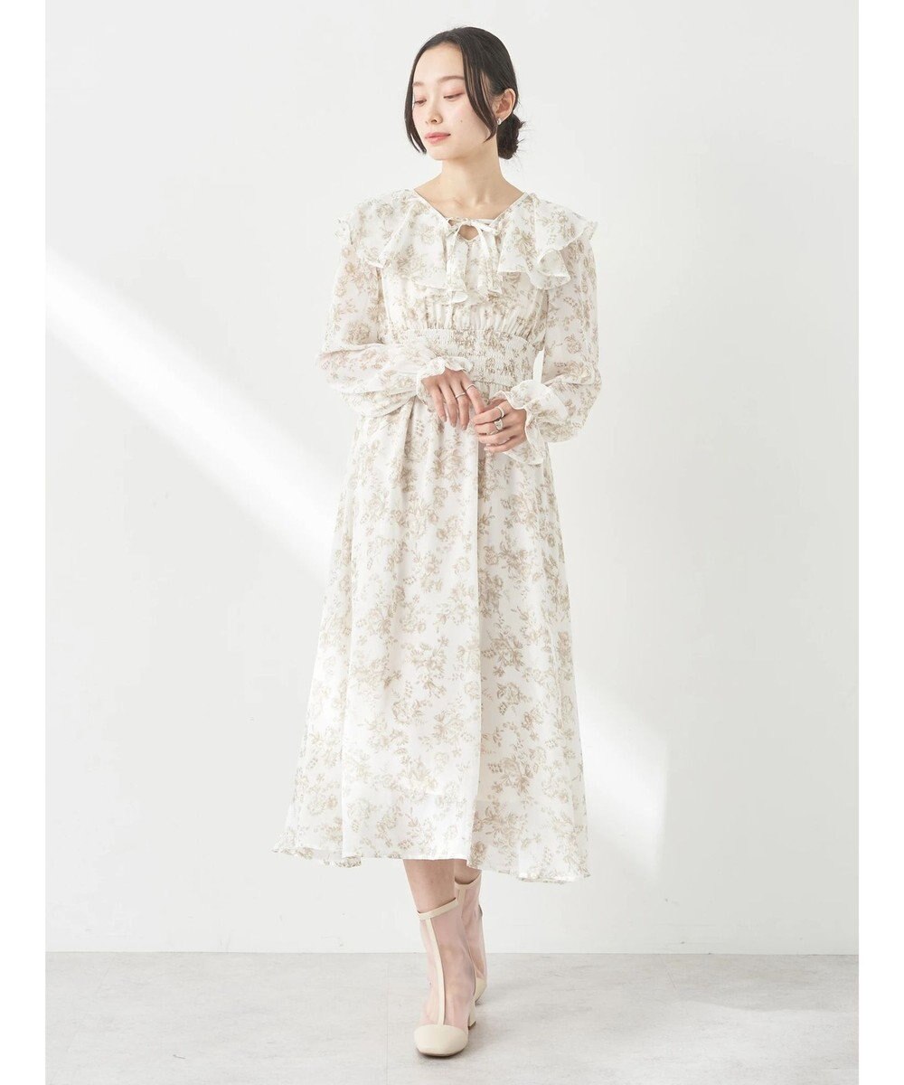 earth music&ecology 隠れバンビ花柄ワンピース 