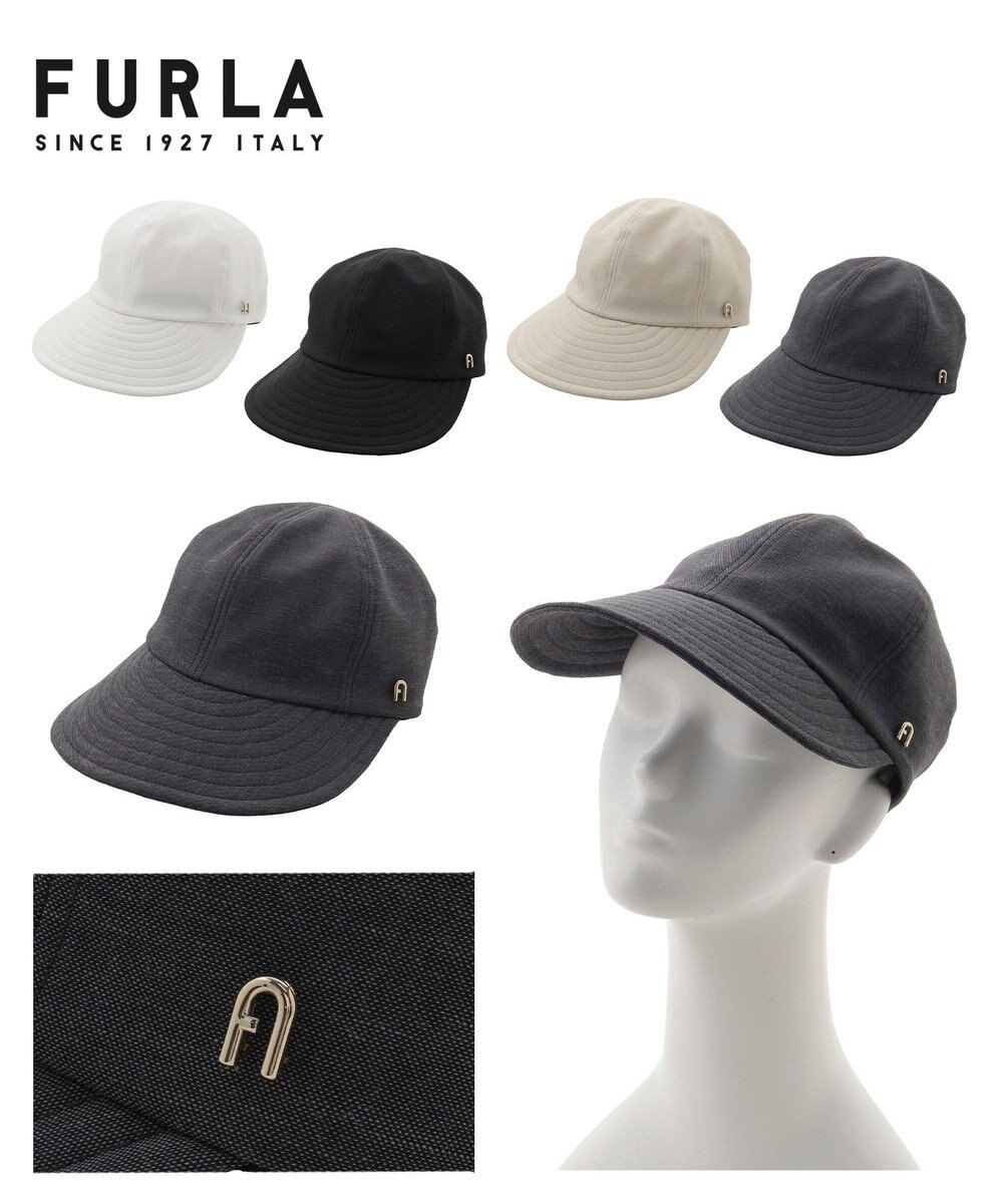 MOONBAT 【遮光100％/遮熱/UVカット】FURLA(フルラ)アーチロゴ ロングつば キャップ 帽子  手洗い可能/日本製 