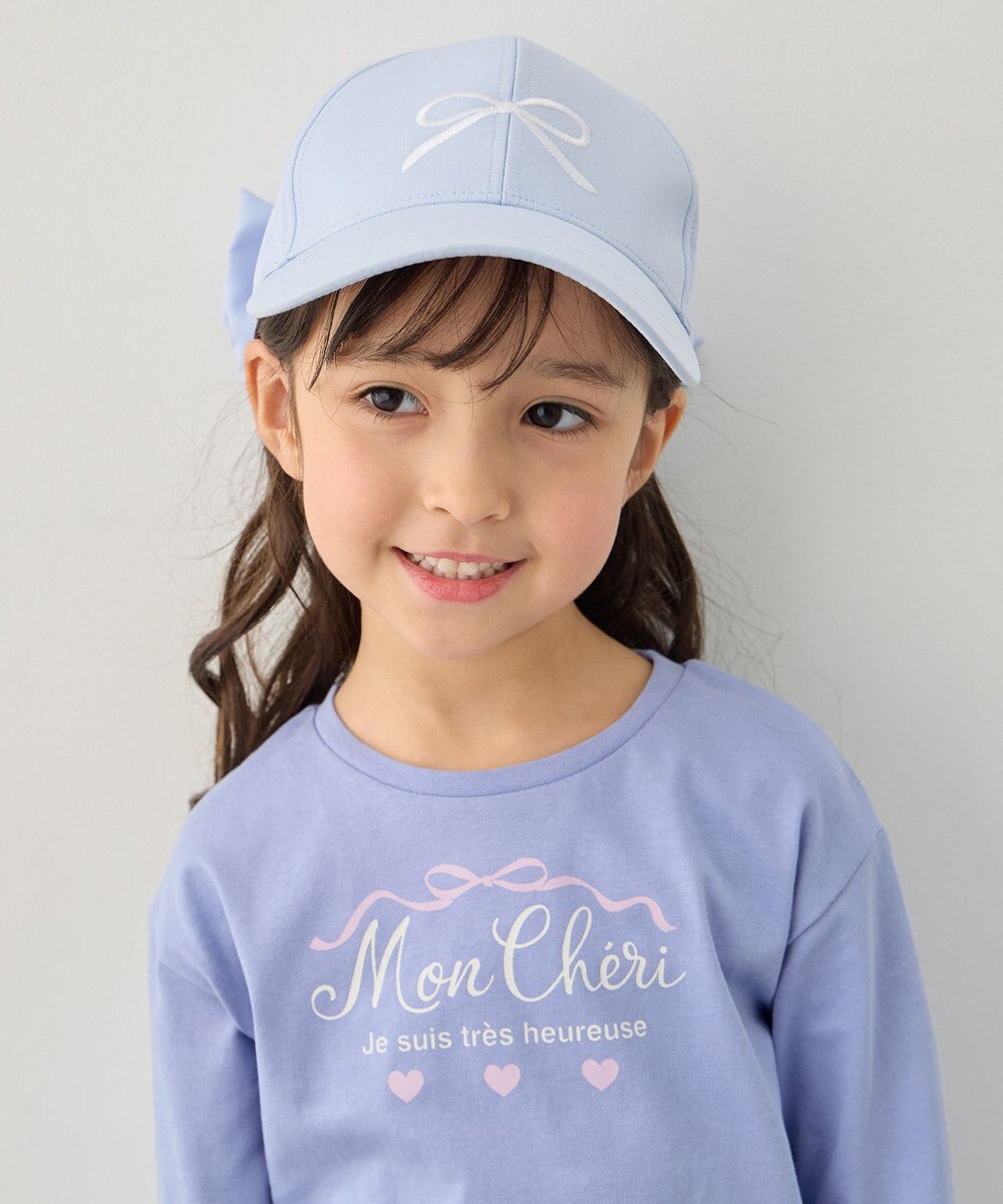 ANY KIDS 【日よけ付き】2WAYリボン刺繍キャップ 