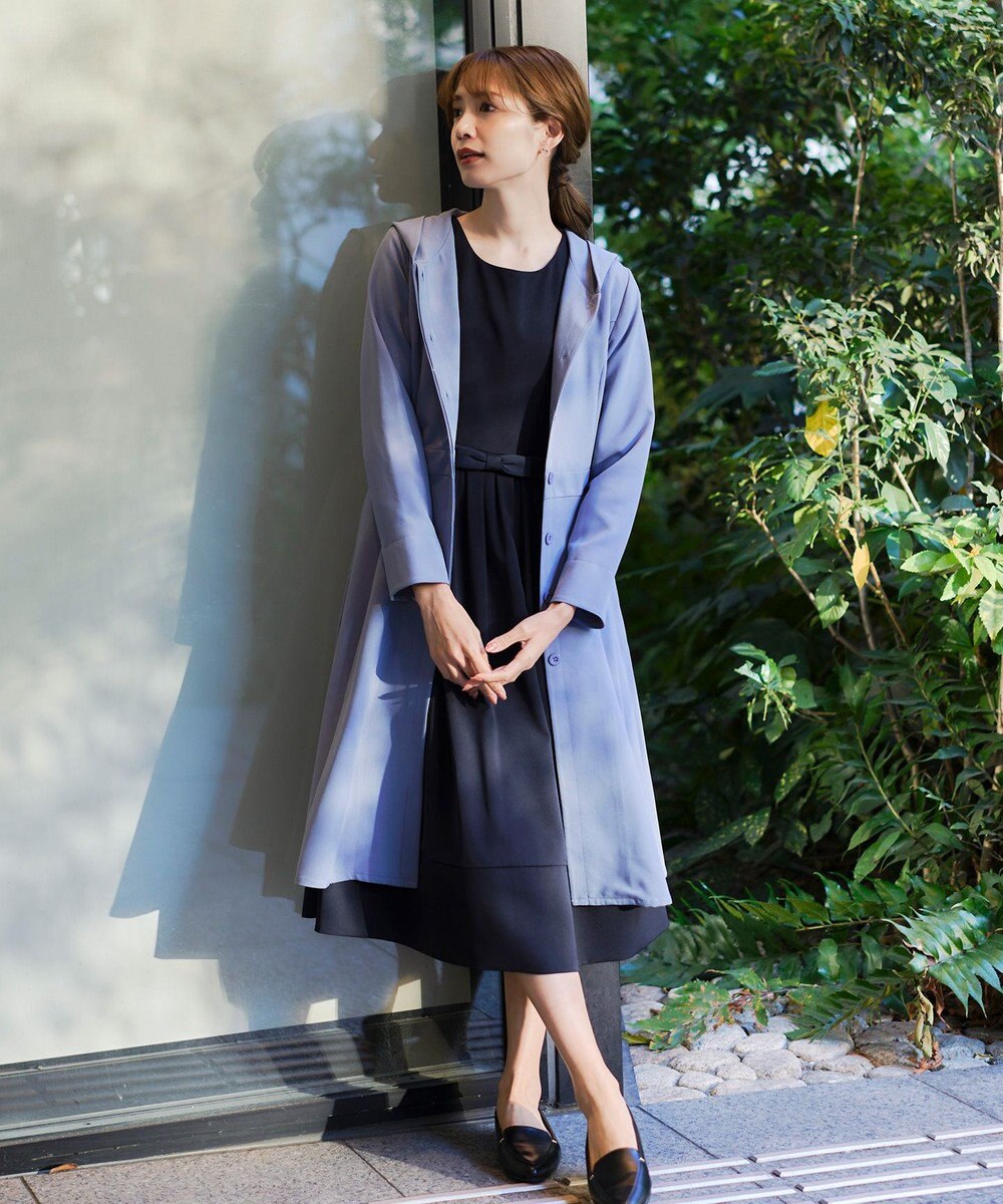 Tiaclasse 【洗える】  リボンギャザーフレアワンピース 