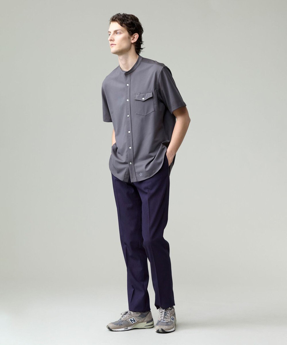 J.PRESS MEN 驚異的な機能性！【接触冷感 / UVカット / ストレッチ / 高通気性 / 防シワ】【MECHANICAL】ジャージーバンドカラー シャツ 