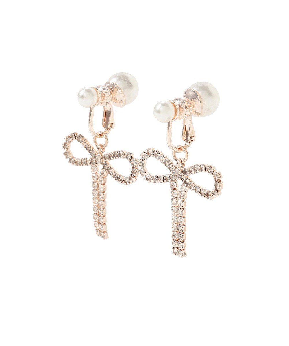 Maison de FLEUR ダイヤレーンリボンイヤリング 