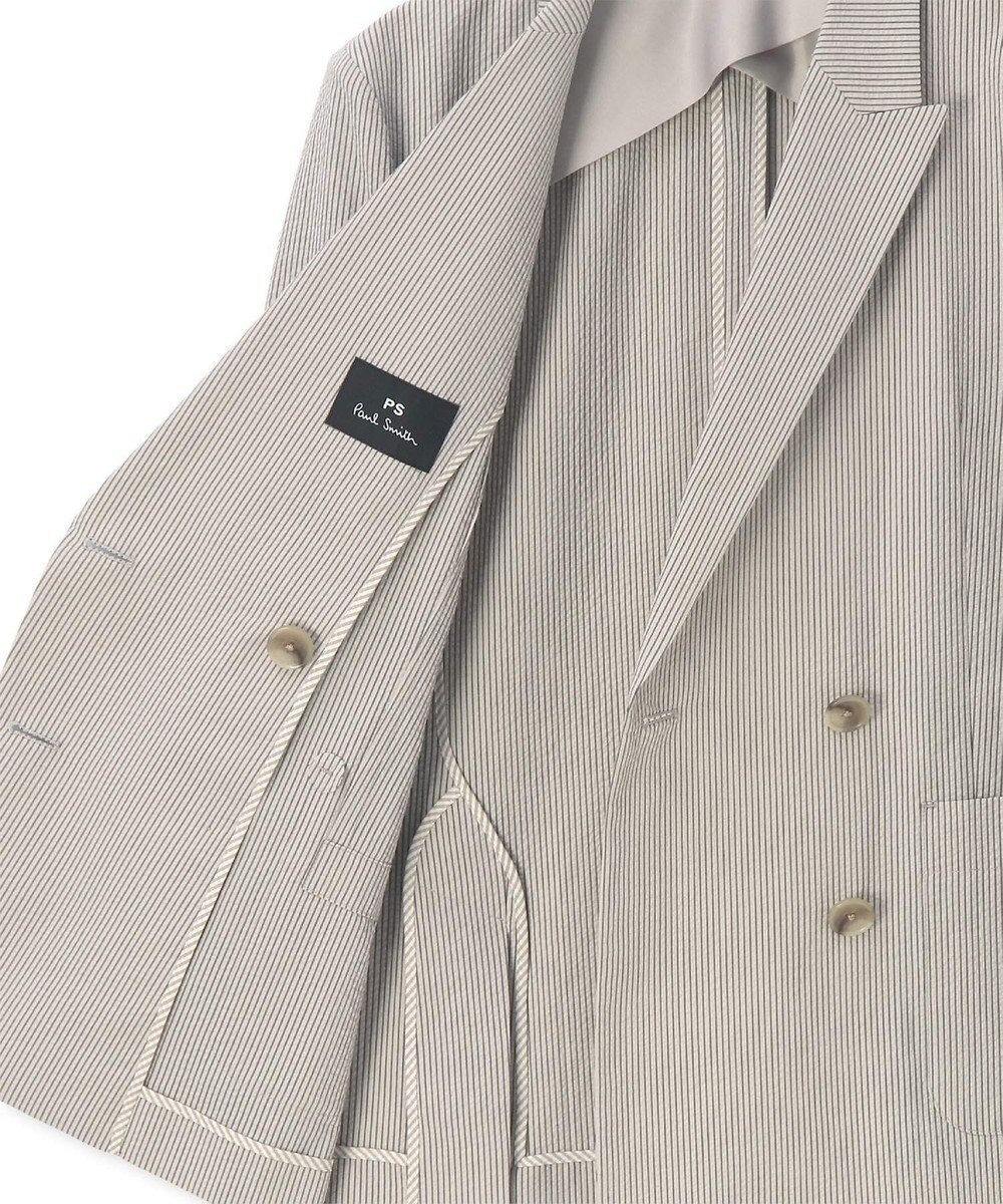Paul Smith ストライプ シアサッカー ダブルブレスト ジャケット 