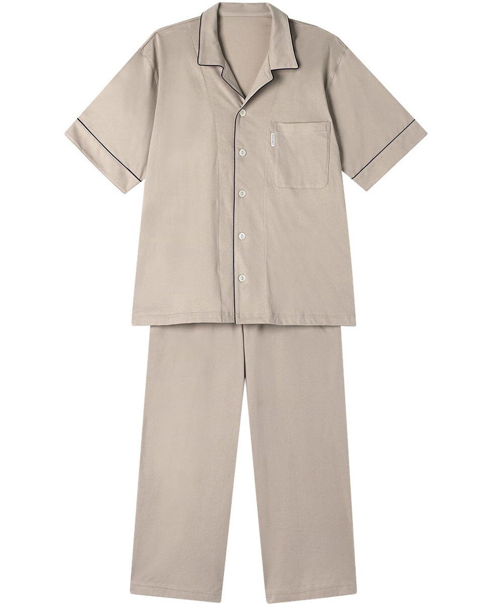 ワコール／睡眠科学 パジャマ 5分袖 半袖 8分丈 綿100%(本体) 天竺素材 メンズ YGT151 睡眠科学／ワコール 