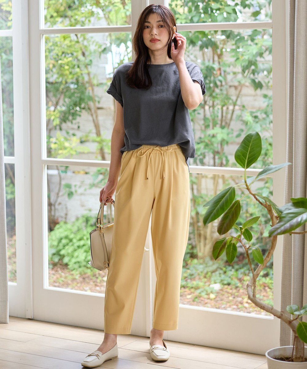 ANY 【ウエストゴム】イージーケアライトストレッチテーパードパンツ 