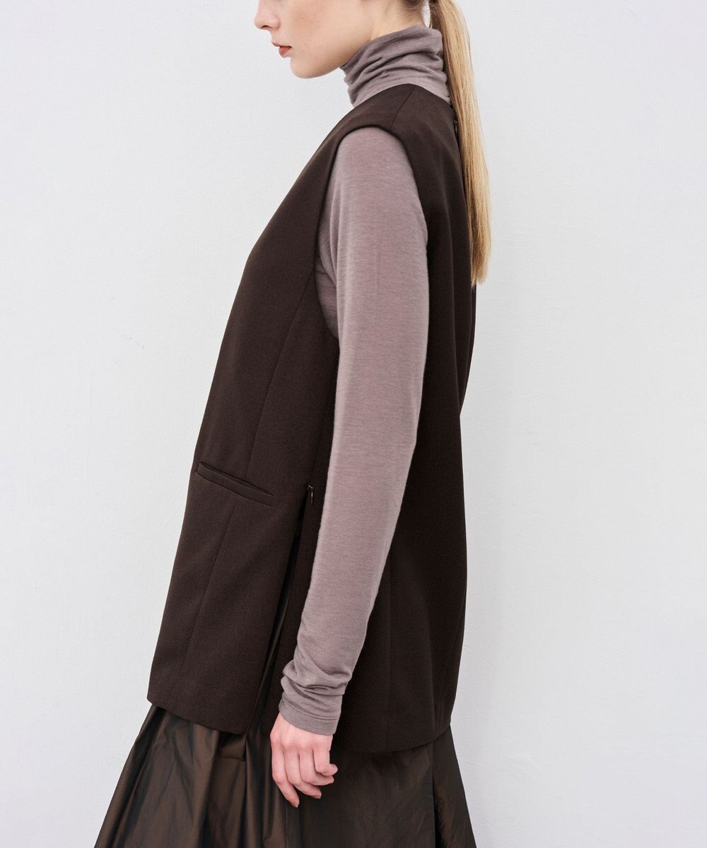 uncrave ウォッシャブルウールライクツイル ジレ 