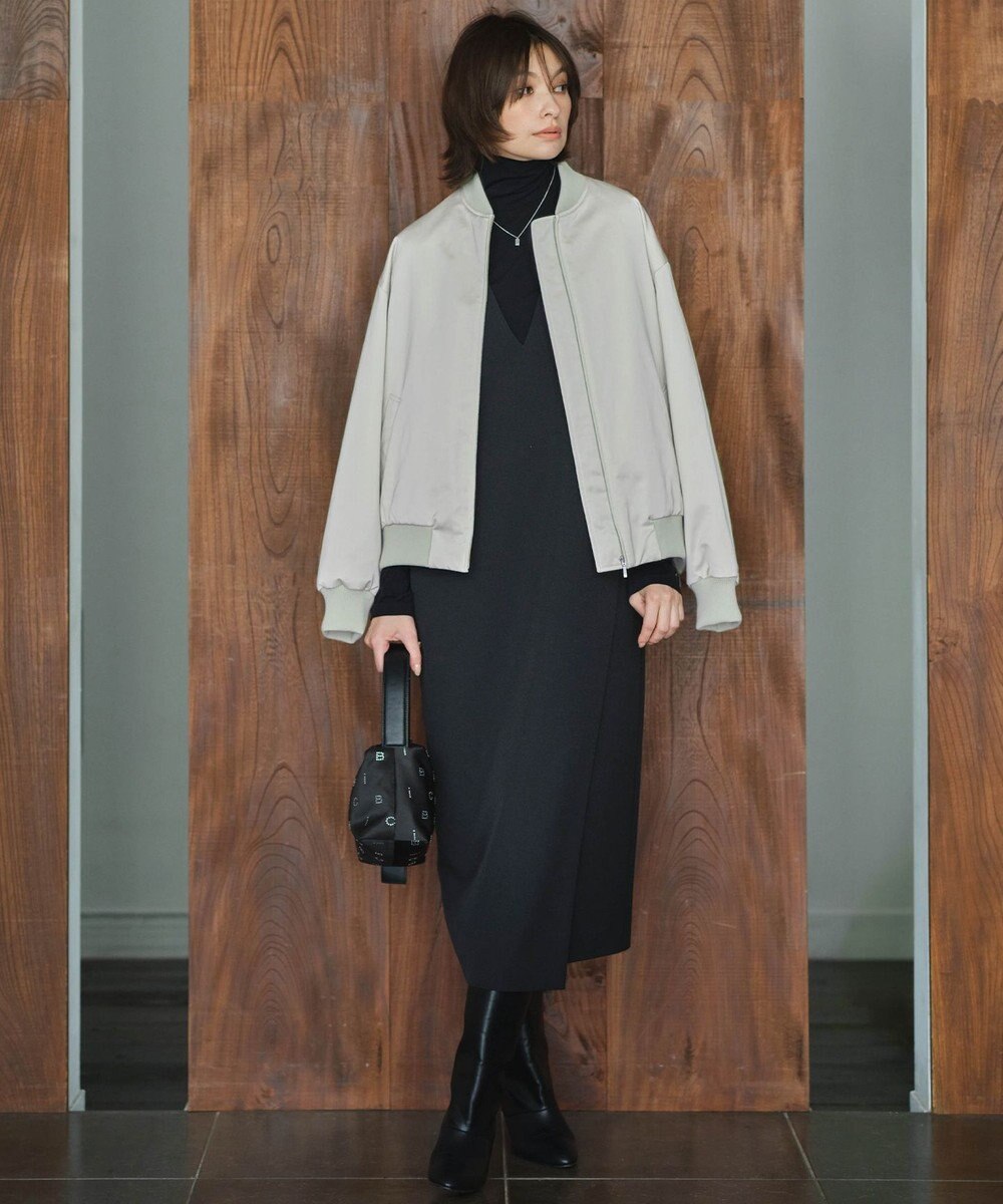 ICB 【洗える】 マットサテン MA-1ブルゾン 