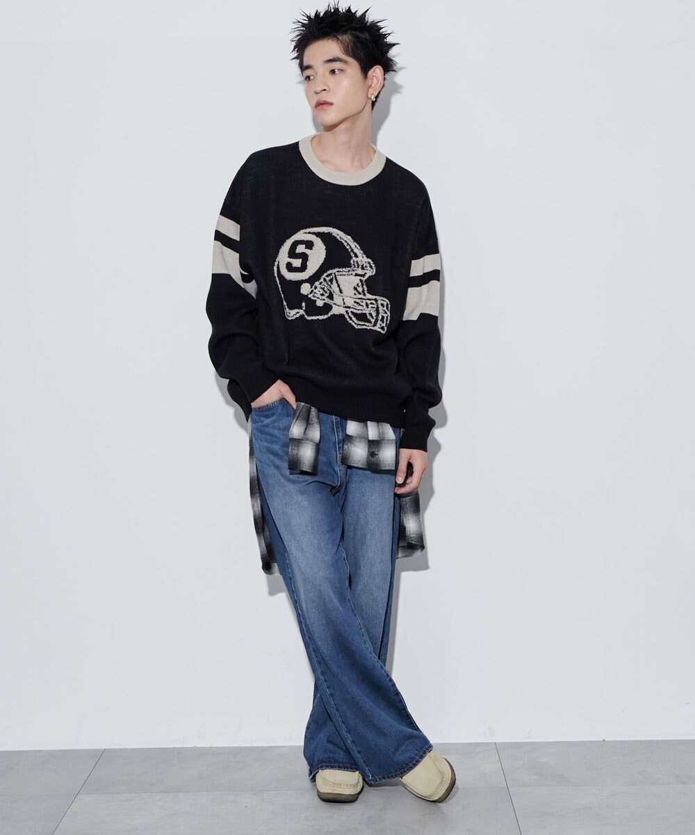 WEGO 【ユニセックス着用ITEM】ジャガードスリーブラインプルオーバー 