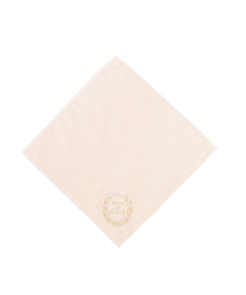 Maison de FLEUR リボンフレーム刺繍タオルハンカチ 