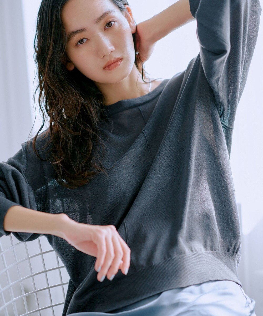 TOQUE 〈大草直子さんアドバイザー〉ウォッシャブルシルク×コットン ニットロングスリーブ 