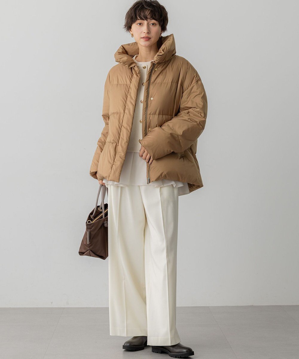 23区 S 【滝沢眞規子さん着用/CanCam11月号掲載】ナチュラルストレッチサキソニー タック ワイド パンツ 