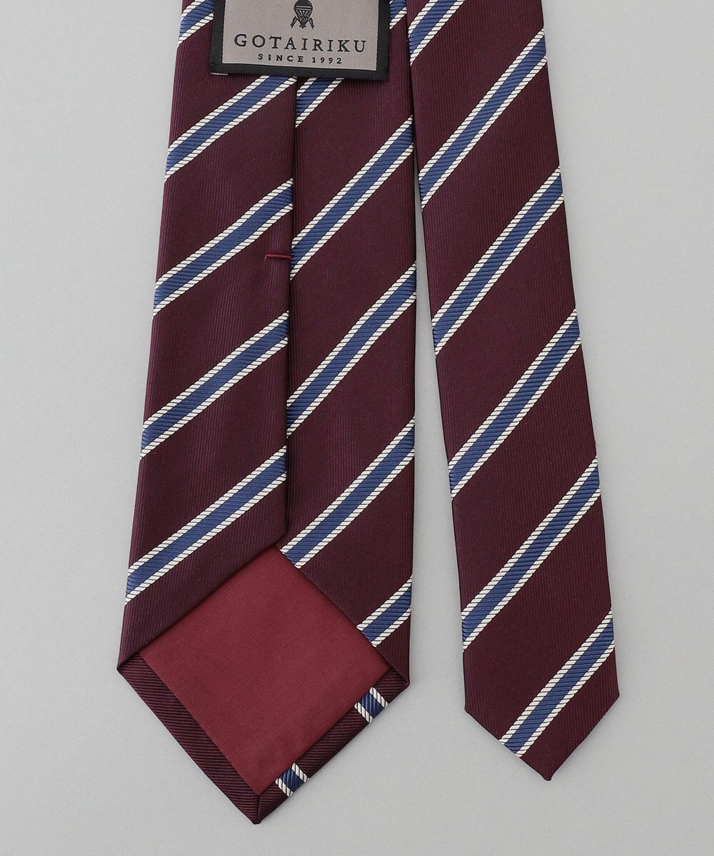 GOTAIRIKU リクルートにも【日本製】シルク ネクタイ_レジメンタル 