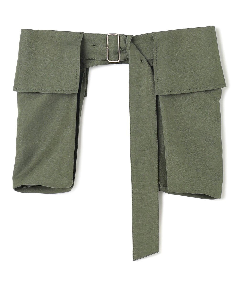 BEIGE， 【洗える】BERNARD / リネンワイドポケット付きラップベルト 